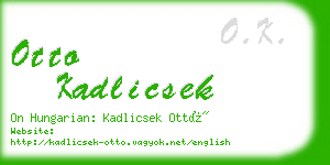 otto kadlicsek business card